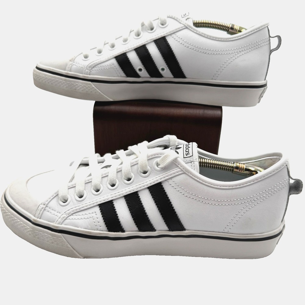 Adidas Nizza Men's 9 White Black Classic Low Top Sneakers EE7208